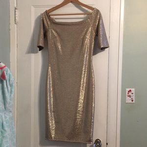 Gold cocktail dress